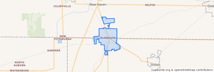 Mapa de ubicacion de Plymouth.