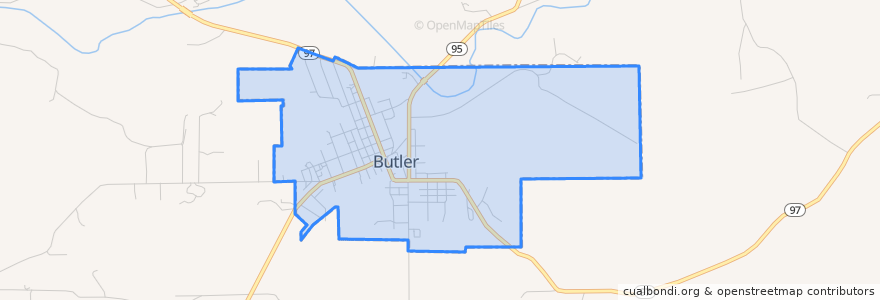 Mapa de ubicacion de Butler.