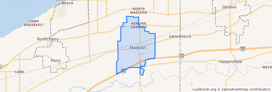 Mapa de ubicacion de Madison.