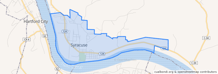 Mapa de ubicacion de Syracuse.