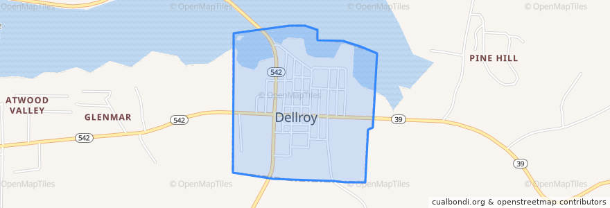 Mapa de ubicacion de Dellroy.