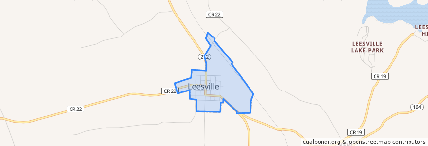 Mapa de ubicacion de Leesville.