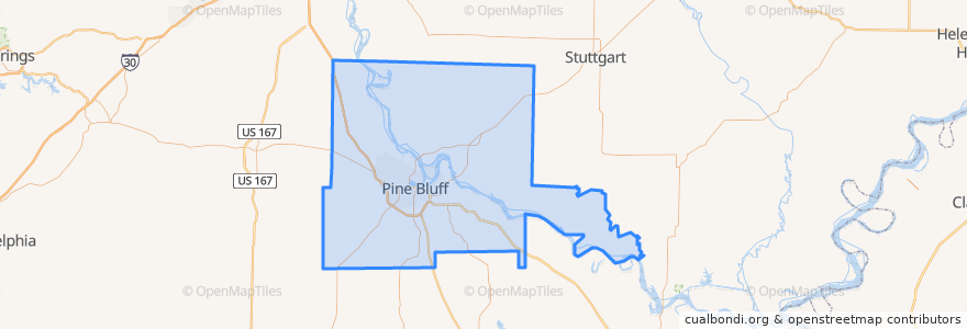 Mapa de ubicacion de Jefferson County.