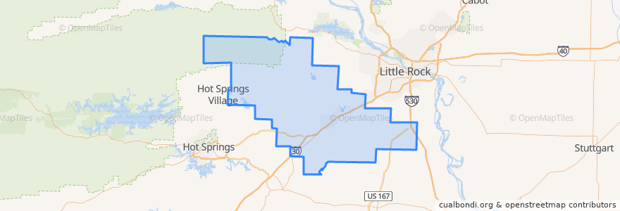 Mapa de ubicacion de Saline County.