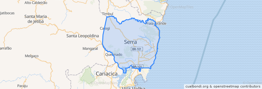 Mapa de ubicacion de Serra.