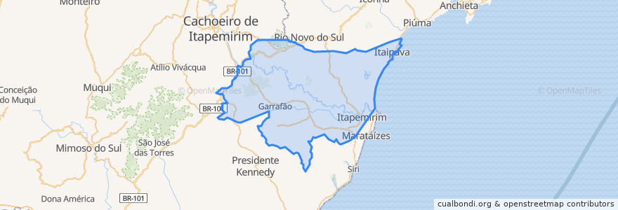 Mapa de ubicacion de Itapemirim.