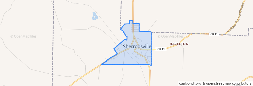 Mapa de ubicacion de Sherrodsville.