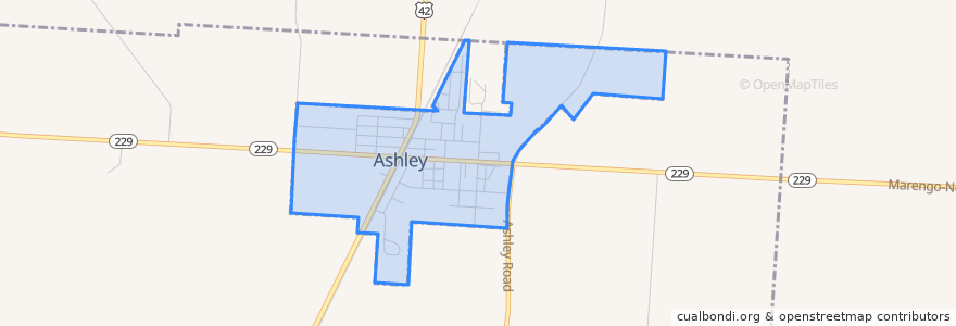 Mapa de ubicacion de Ashley.