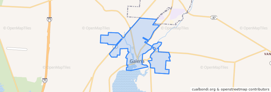 Mapa de ubicacion de Galena.