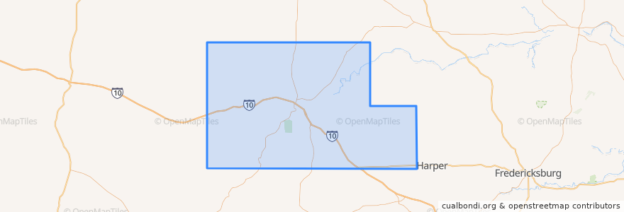 Mapa de ubicacion de Kimble County.