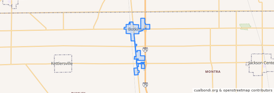 Mapa de ubicacion de Botkins.