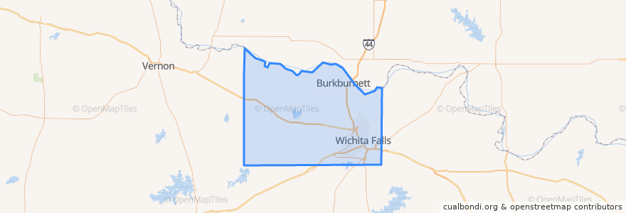 Mapa de ubicacion de Wichita County.