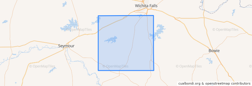 Mapa de ubicacion de Archer County.