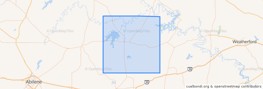 Mapa de ubicacion de Stephens County.
