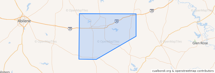 Mapa de ubicacion de Eastland County.