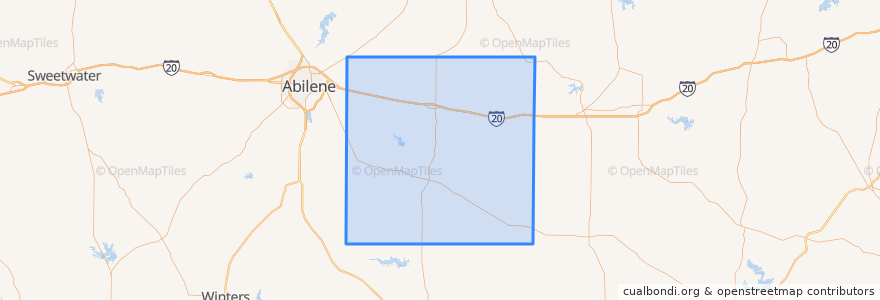 Mapa de ubicacion de Callahan County.