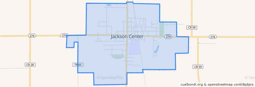 Mapa de ubicacion de Jackson Center.