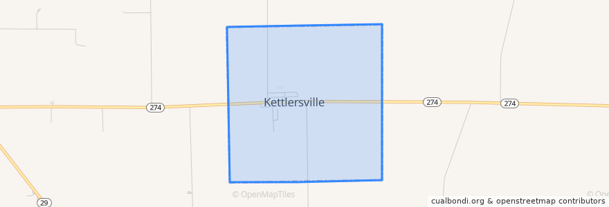 Mapa de ubicacion de Kettlersville.