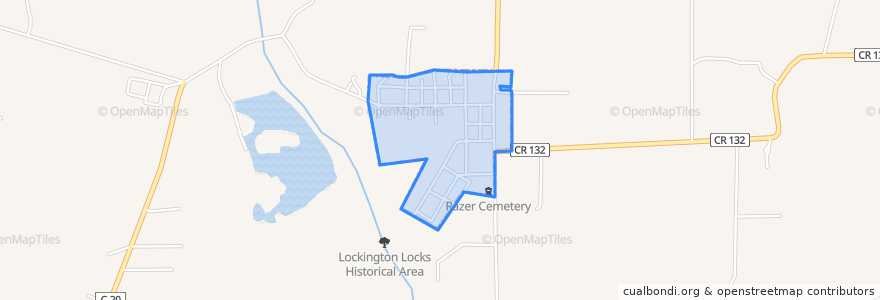Mapa de ubicacion de Lockington.