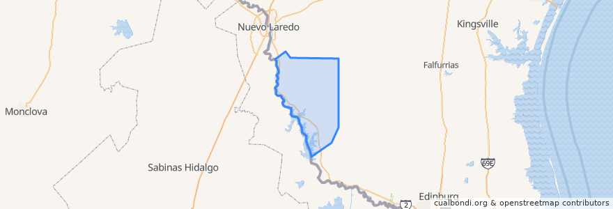 Mapa de ubicacion de Zapata County.