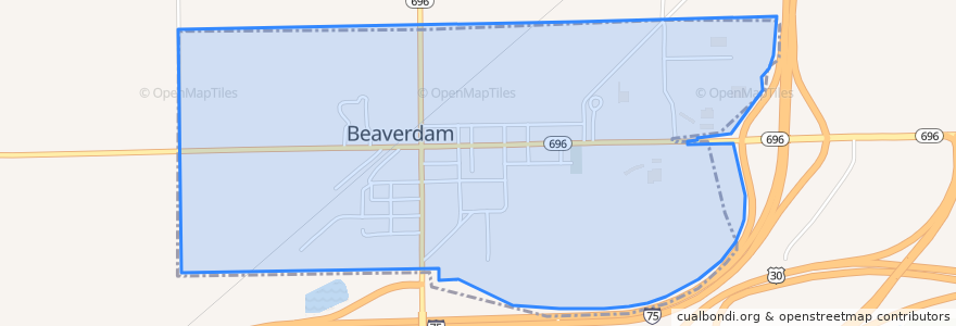 Mapa de ubicacion de Beaverdam.