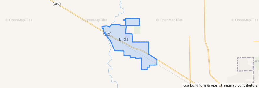 Mapa de ubicacion de Elida.