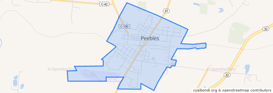 Mapa de ubicacion de Peebles.