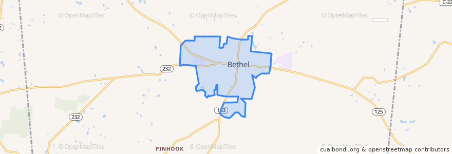 Mapa de ubicacion de Bethel.