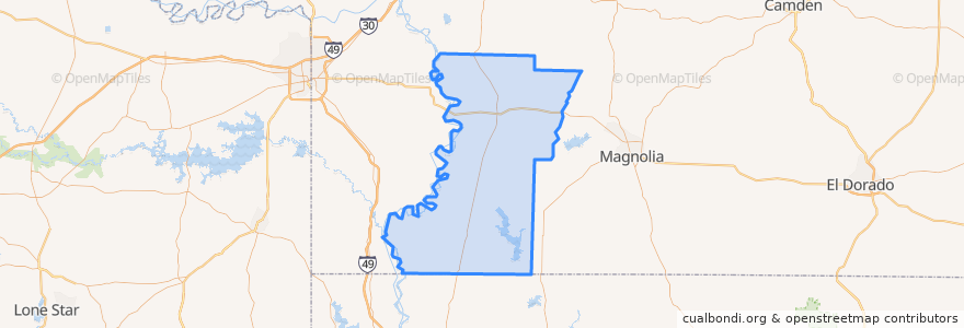 Mapa de ubicacion de Lafayette County.