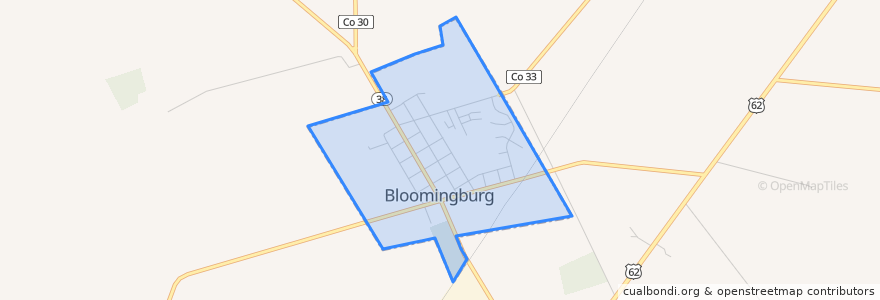 Mapa de ubicacion de Bloomingburg.