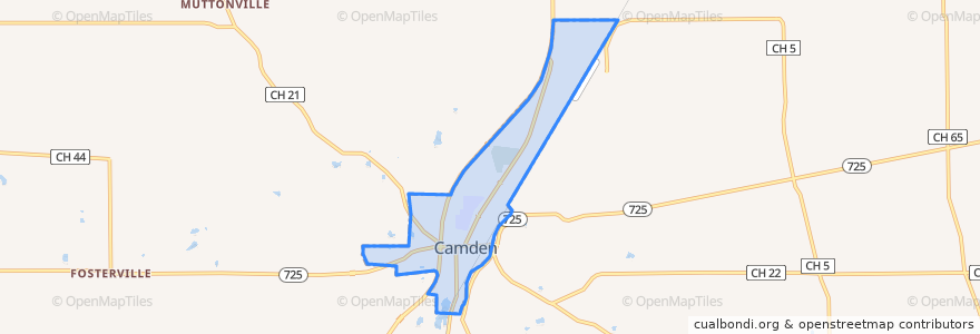 Mapa de ubicacion de Camden.
