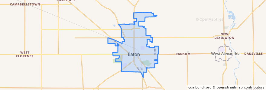Mapa de ubicacion de Eaton.