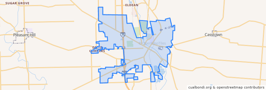 Mapa de ubicacion de Troy.