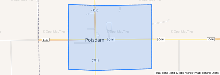 Mapa de ubicacion de Potsdam.