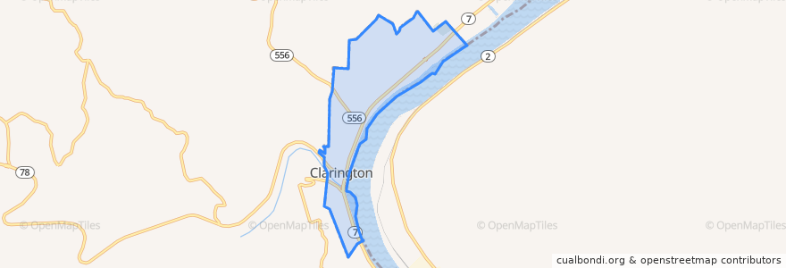 Mapa de ubicacion de Clarington.