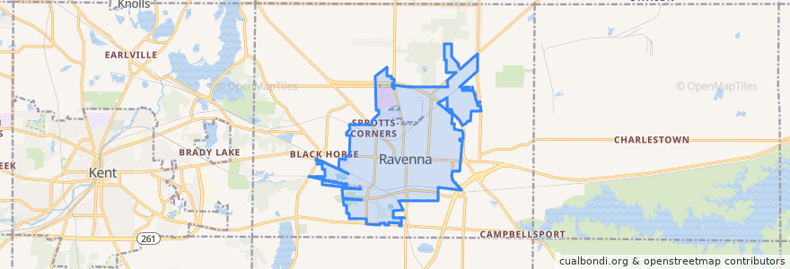 Mapa de ubicacion de Ravenna.