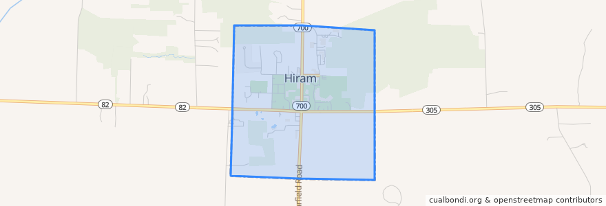 Mapa de ubicacion de Hiram.