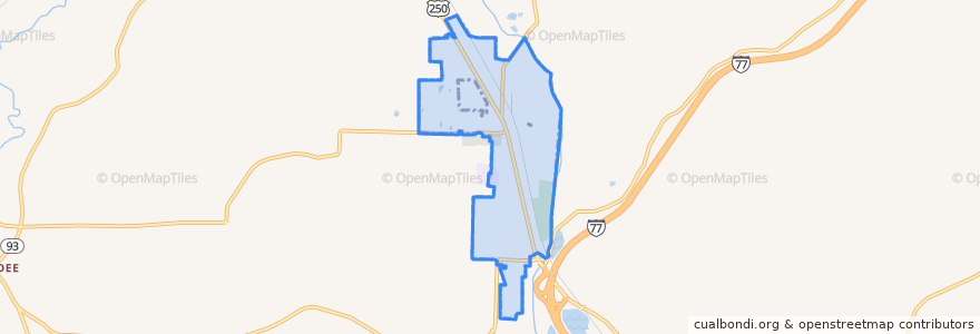 Mapa de ubicacion de Strasburg.