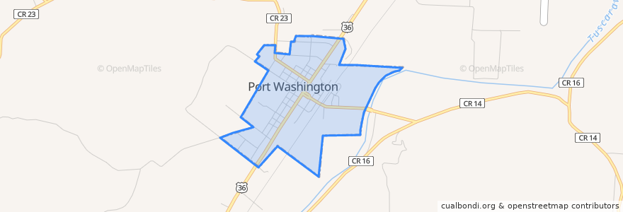 Mapa de ubicacion de Port Washington.