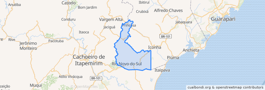 Mapa de ubicacion de Rio Novo do Sul.