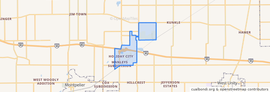 Mapa de ubicacion de Holiday City.