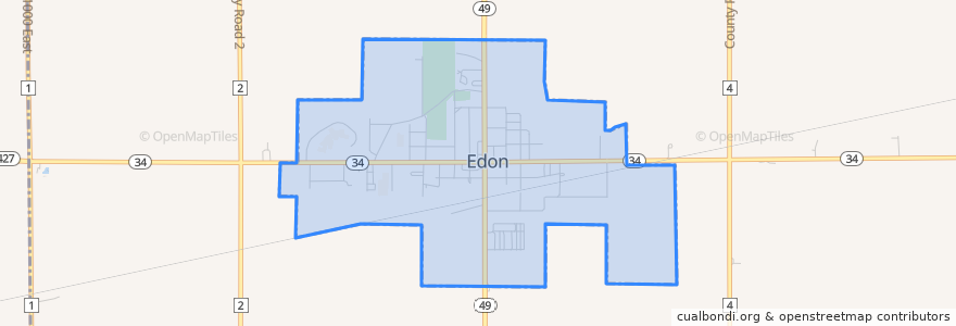 Mapa de ubicacion de Edon.