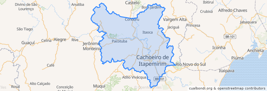 Mapa de ubicacion de Cachoeiro de Itapemirim.