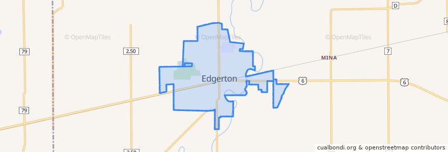 Mapa de ubicacion de Edgerton.