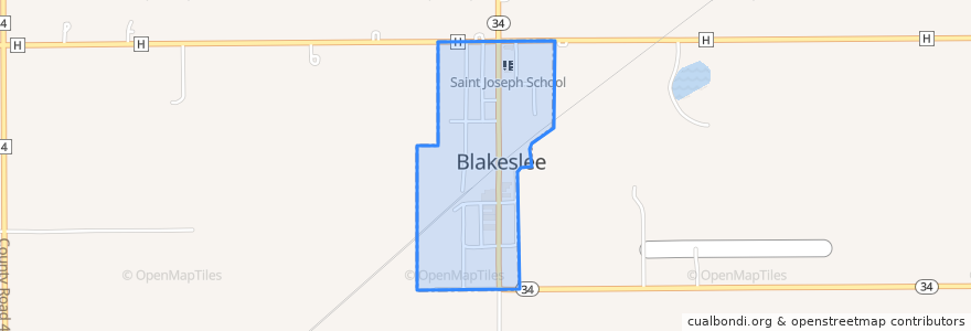 Mapa de ubicacion de Blakeslee.