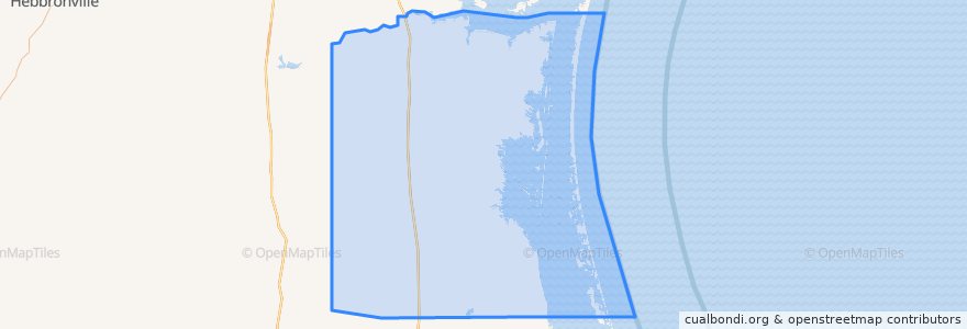 Mapa de ubicacion de Kenedy County.