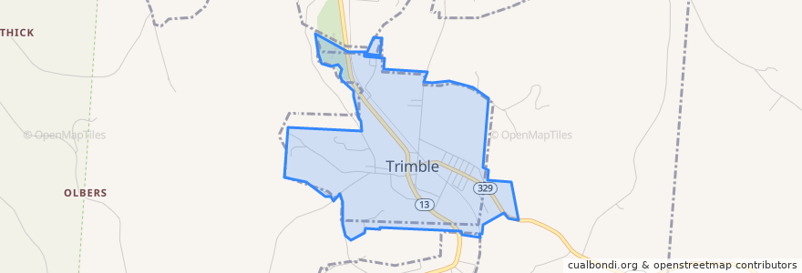 Mapa de ubicacion de Trimble.