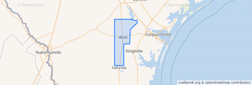 Mapa de ubicacion de Jim Wells County.