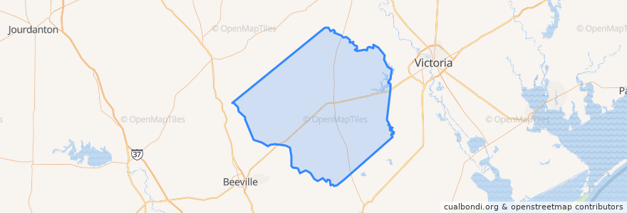 Mapa de ubicacion de Goliad County.