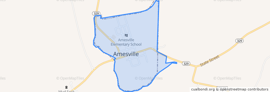 Mapa de ubicacion de Amesville.